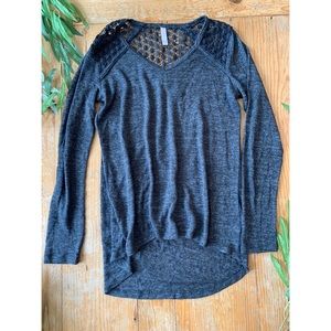 Long Sleeve Shirt With Lace Back